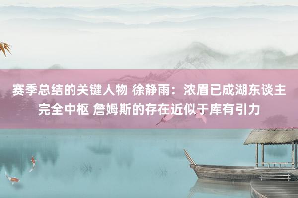 赛季总结的关键人物 徐静雨：浓眉已成湖东谈主完全中枢 詹姆斯的存在近似于库有引力