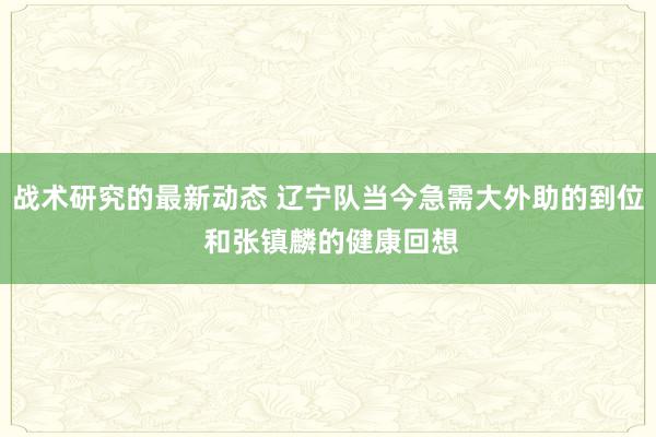 战术研究的最新动态 辽宁队当今急需大外助的到位 和张镇麟的健康回想